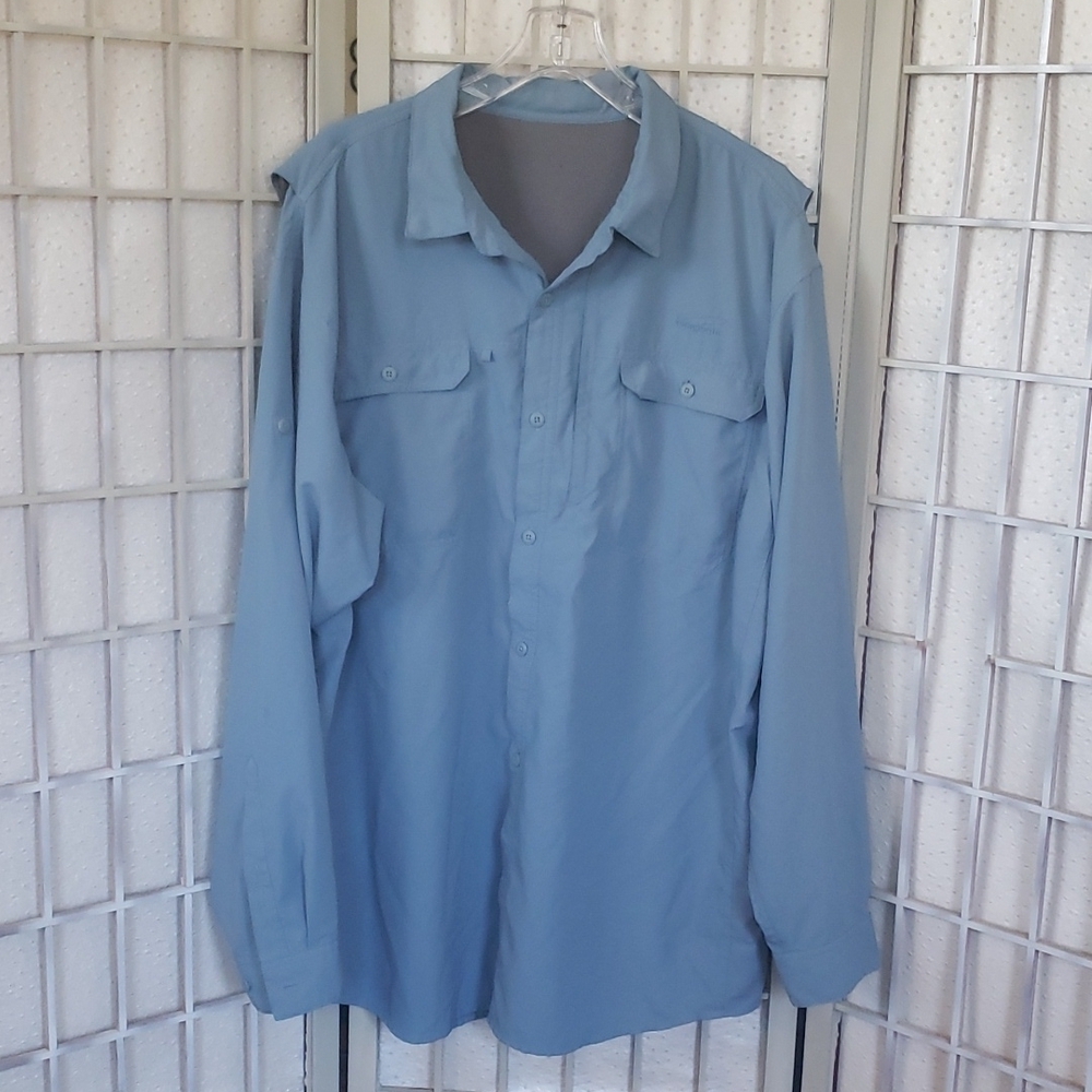 Patagonia long sleeve button down outdoors mens blue shirt - Picture 1 of 5